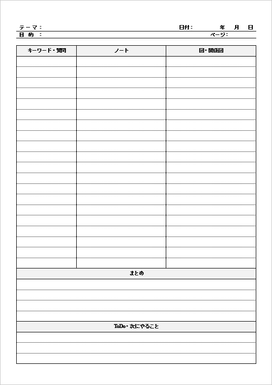 進化型+罫線入りで視認性と書きやすさを両立したコーネル式ノート