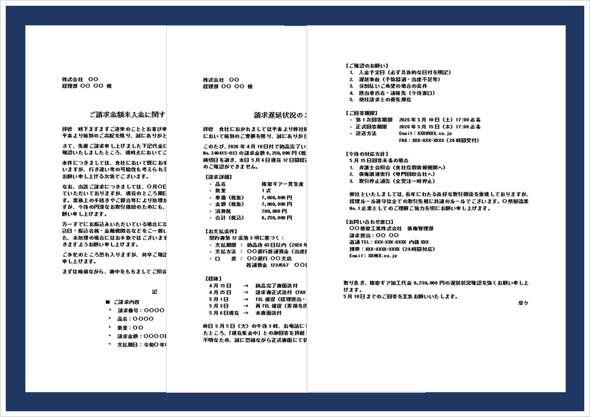 代金未払い確認のお願いテンプレート｜入金確認・督促文の例文（Word対応）
